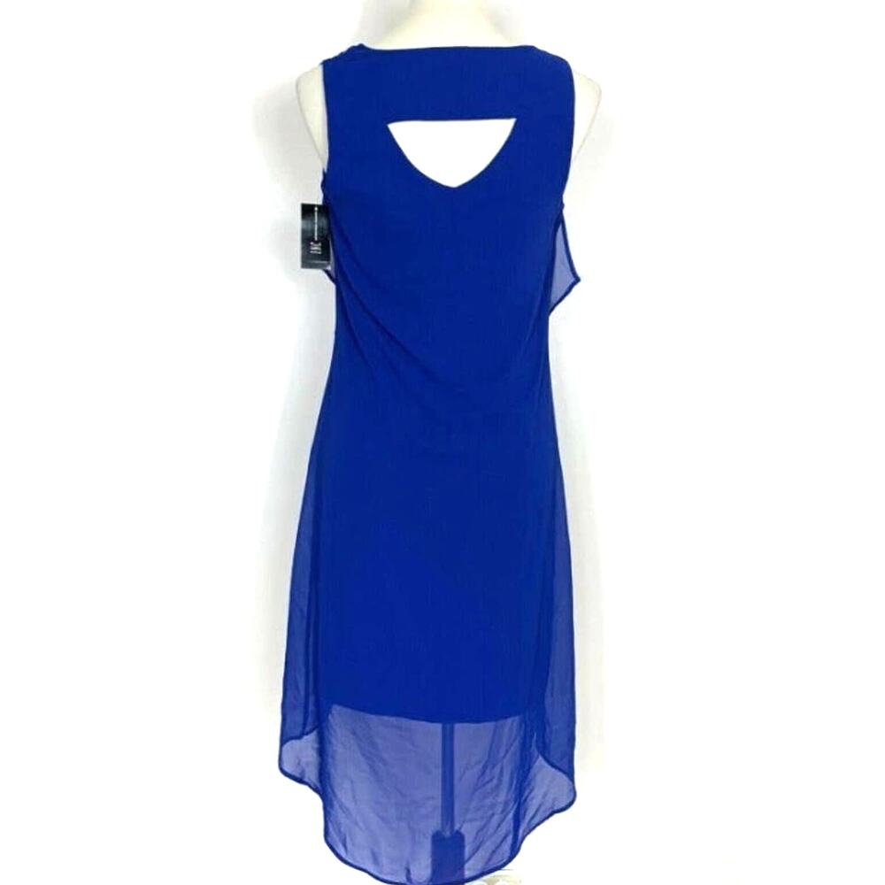 INC Royal Blue Ruffled V-Neck Midi Dress Size Small NEW - Picture 4 of 8